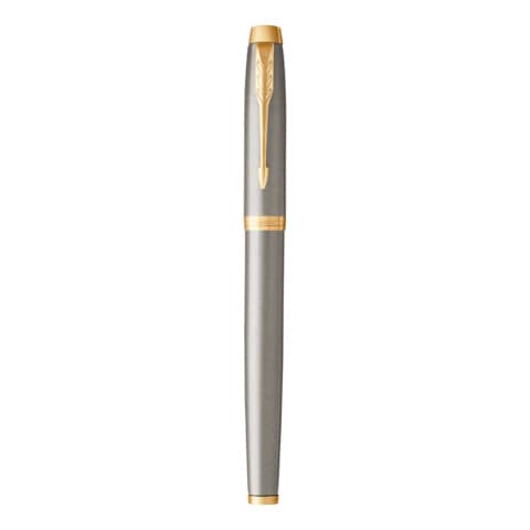Penna stilografica Parker IM punta M inchiostro blu Brushed Metal GT - 1931656
